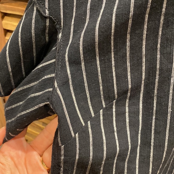 Derek Lam 10 Crosby Black Pinstriped Top - Size S - Picture 7 of 9